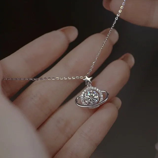 Planet Pendant Necklace in 925 Sterling Silver 4