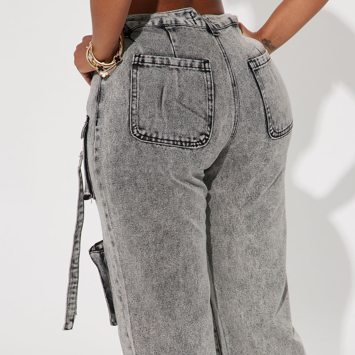 Breathable Cotton Skinny Cargo Pants Women 4