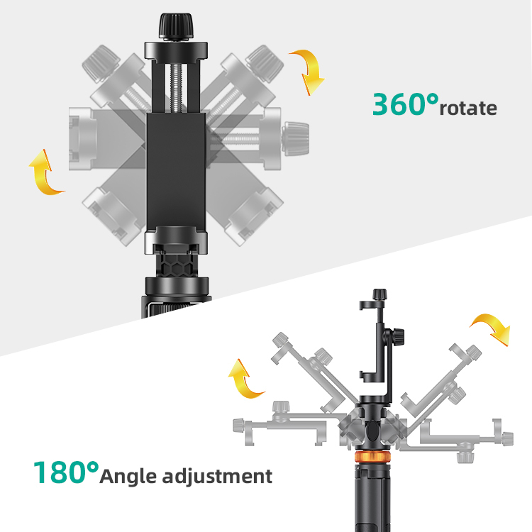 Waterproof Aluminum Selfie Stick Tripod with Ring Light 4
