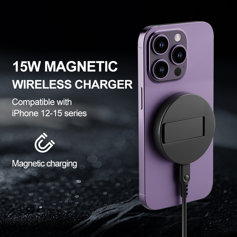 Compact Magnetic Wireless Charger with Travel Stand 4