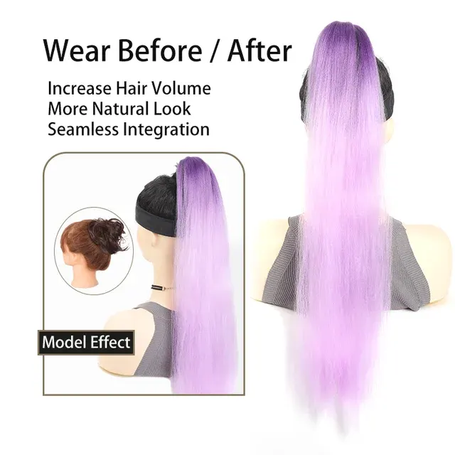 66 cm Ombre Pink Ponytail Extension 4