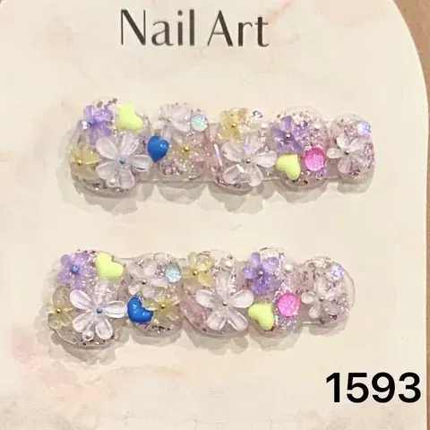 Kristall-Ballerina Press-on Nägel mit Strasssteinen