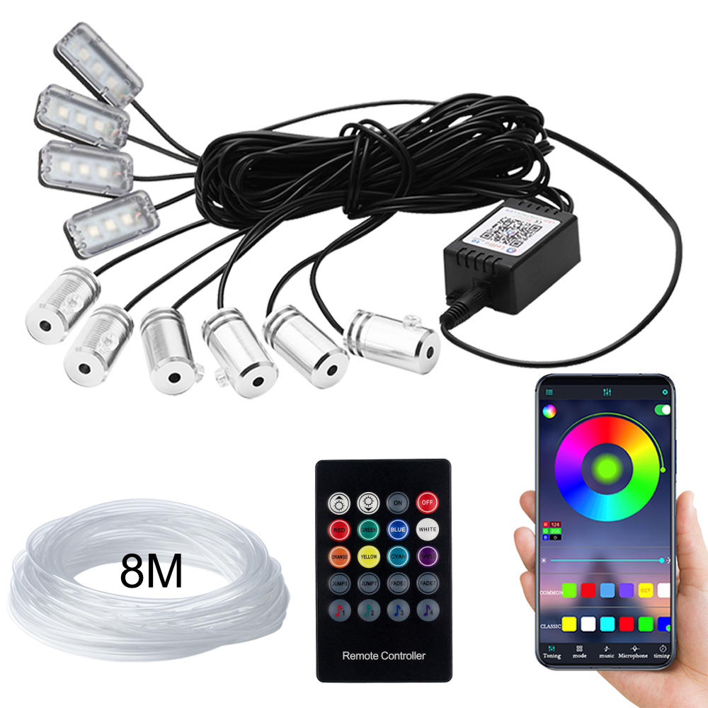 12V RGB Fiber Optic LED Strip for Car Interior