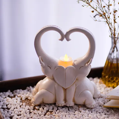resin elephant candle holder