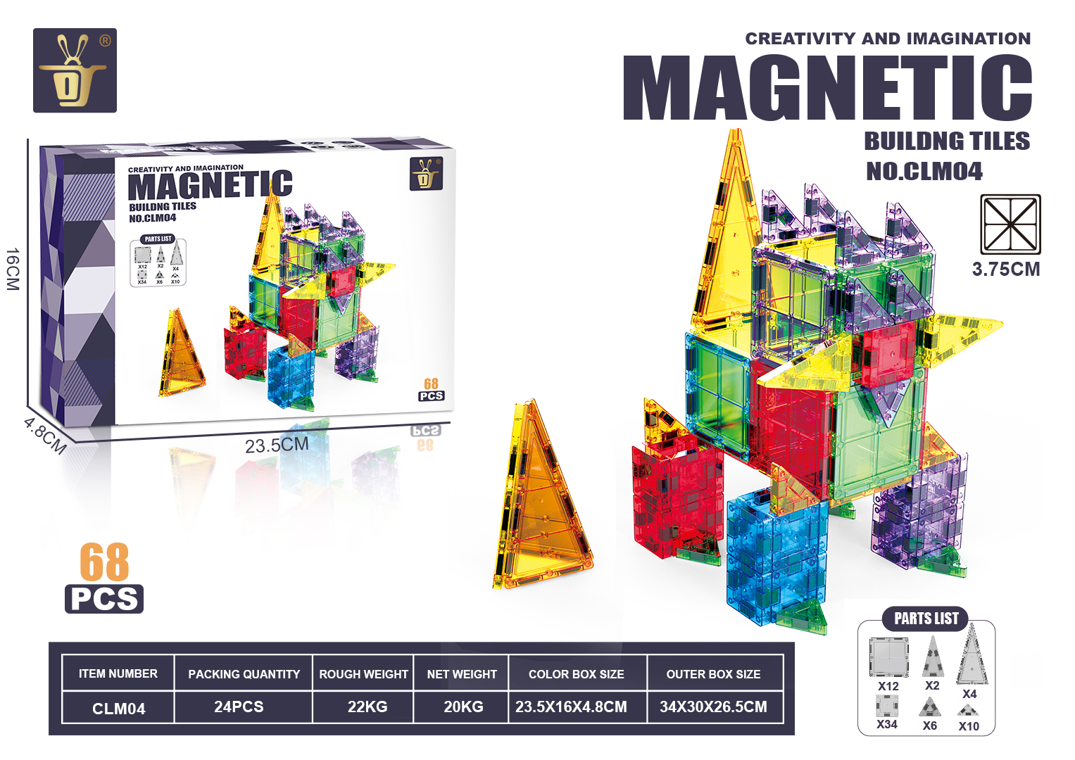 Magnetic Building Tiles Set for Kids 3