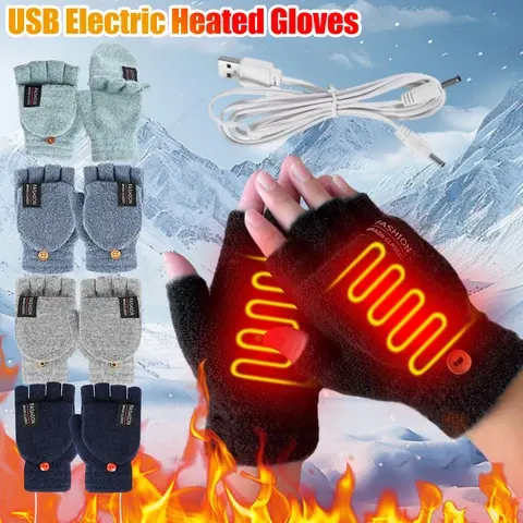 Elektrisch Beheizte Handschuhe Handwärmer Fäustlinge Heizung Wiederaufladbar USB