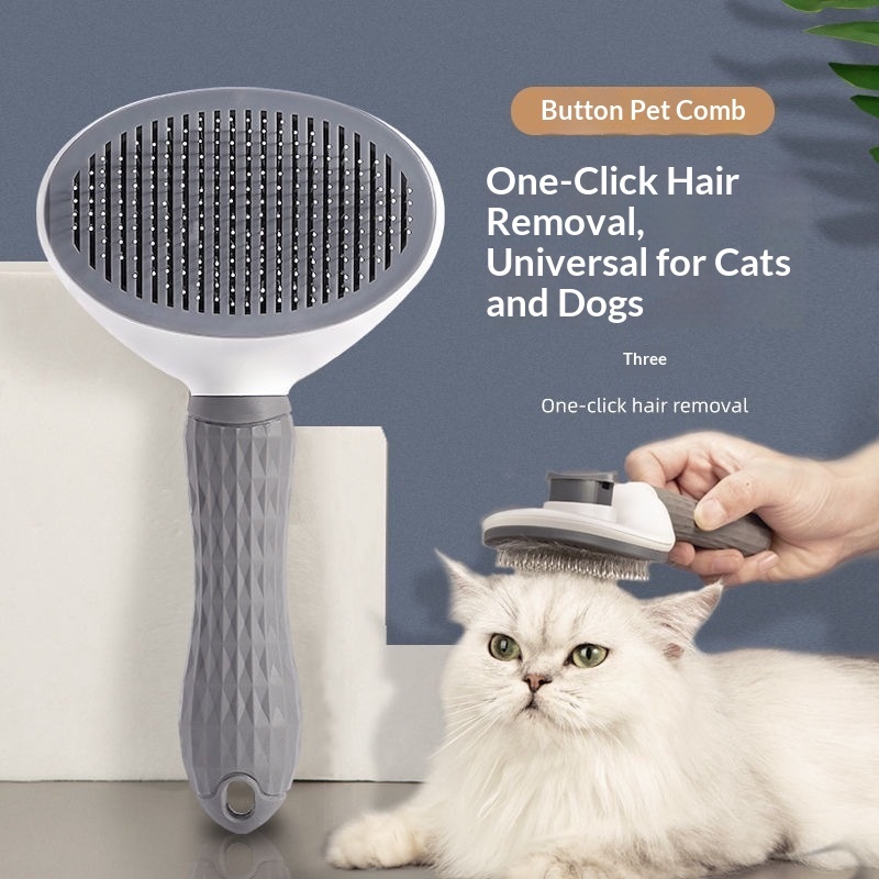 Self-Cleaning Stainless Steel Pin Brush for Pets