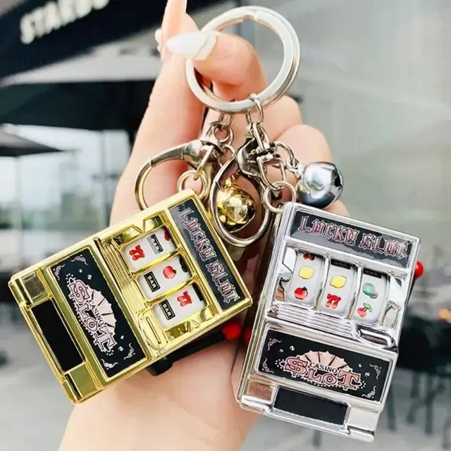 Mini Slot Machine Keychain with Fruit Design 4