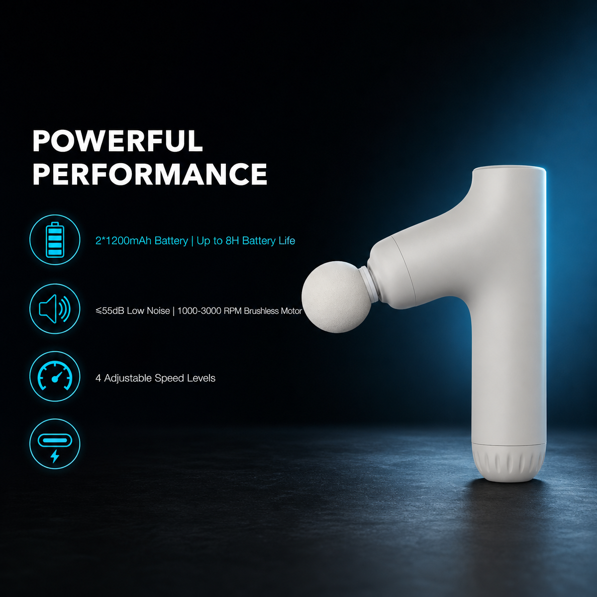 Deep Tissue Massage Gun Long Handle 3