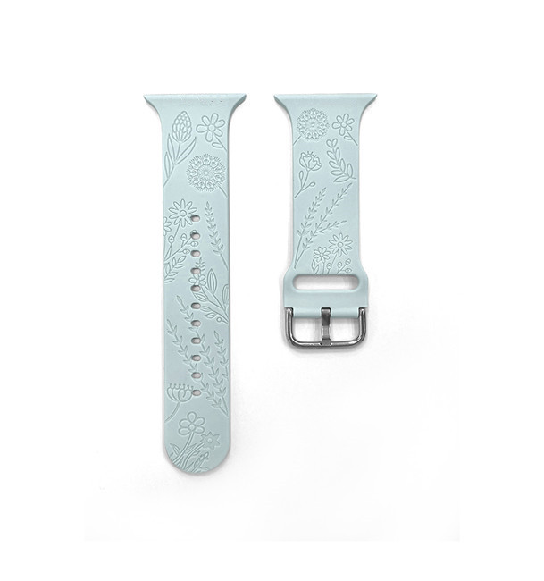 Quickly Release Engraved Silicone Replacement Strap Watch Bands 4