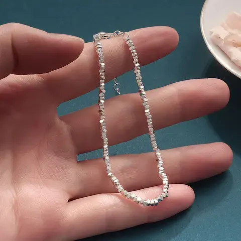 925 Sterling Silver Irregular Chain Ball Bracelets