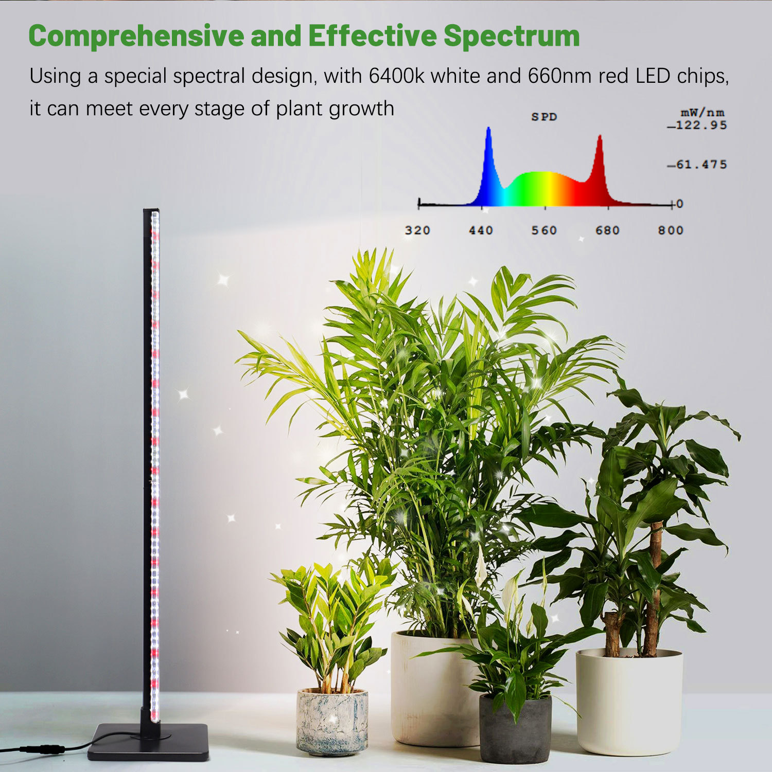 Decorative Standing LED Plant Light 56 Inch 4