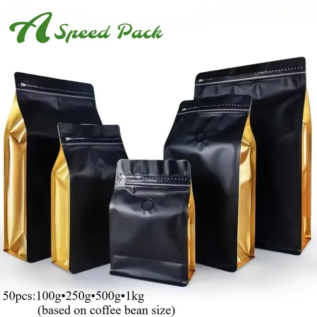 quadratischer Kaffeebeutel mit Ventil 1