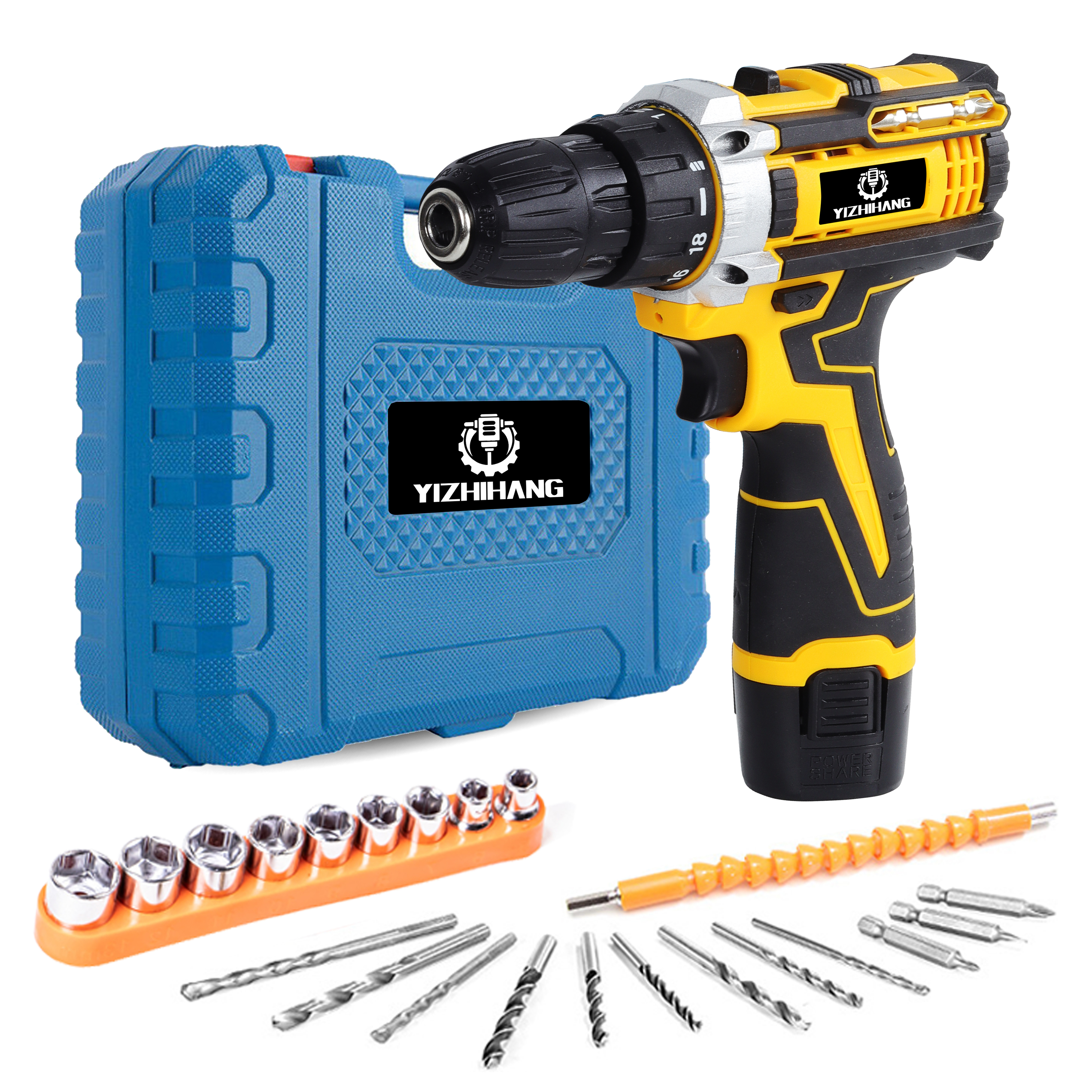 Multifunction Lithium Electric Cordless Power Drills Portable Rechargeable 4