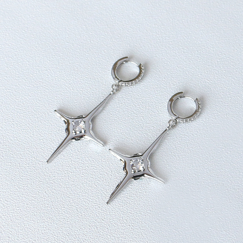 Ins Cross Kvk Earrings Diamond Design Simple Ear