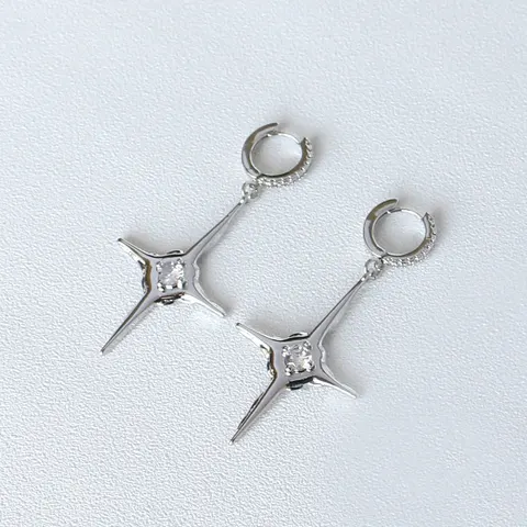 Ins Cross Kvk Earrings Diamond Design Simple Ear