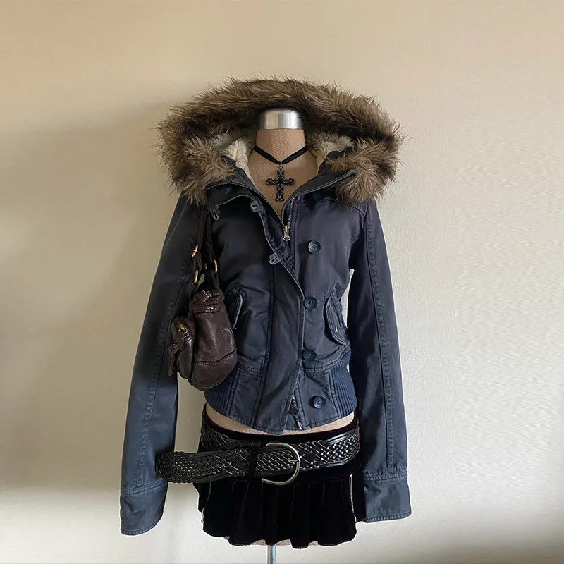 Frühling Retro Faux Pelz Mäntel Frauen s Amerikanischen 2