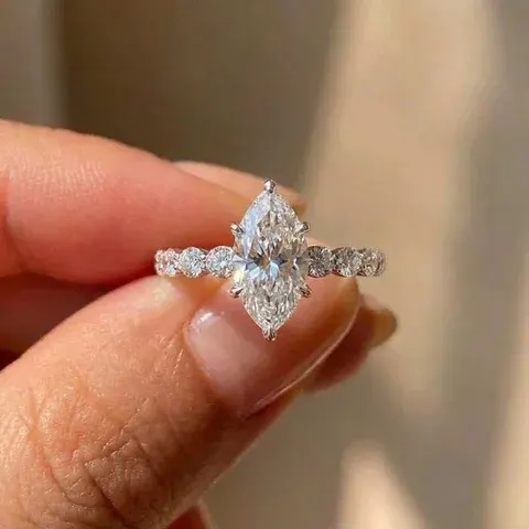 Silver Ring Set with Cubic Zirconia