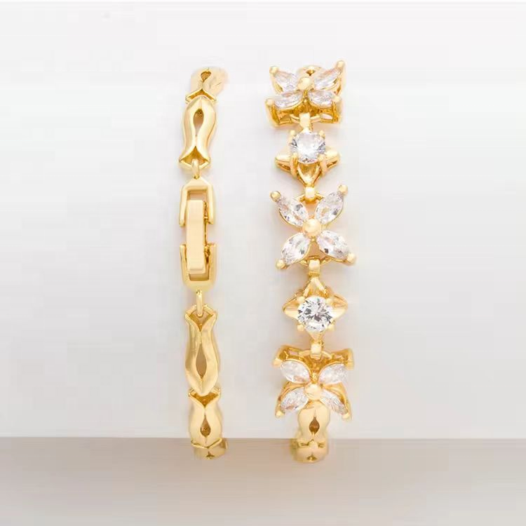 Gold Plated Zirconia Charm Bracelet for Women 3