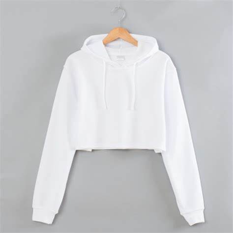 China Ladies Fleece Material Crop Hoodie 4