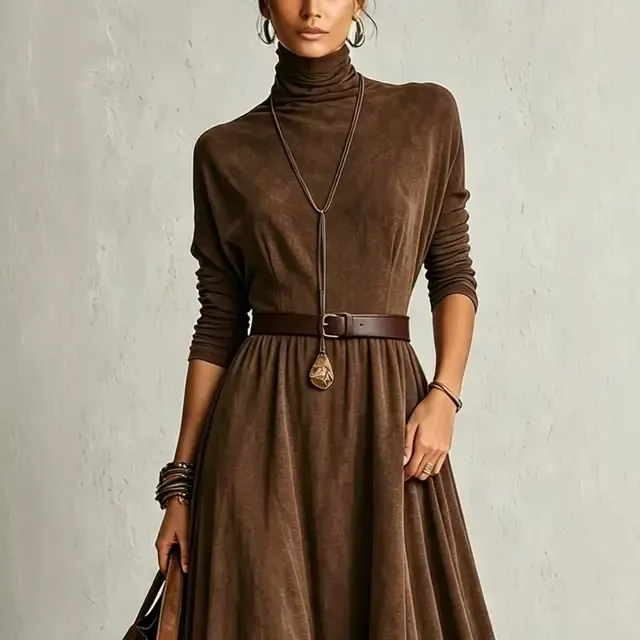 Faux Suede Maxi Dress 4