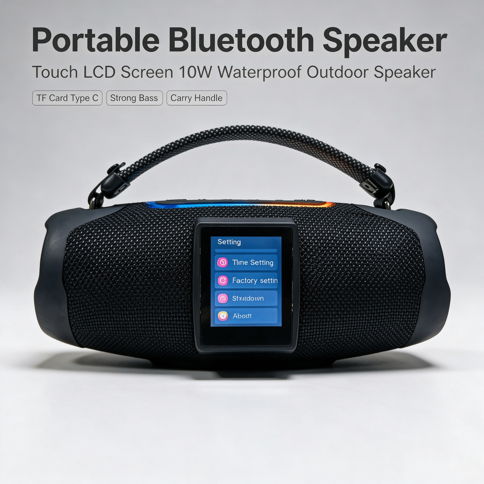 Portable Bluetooth Speaker With Touch LCD Screen 10W