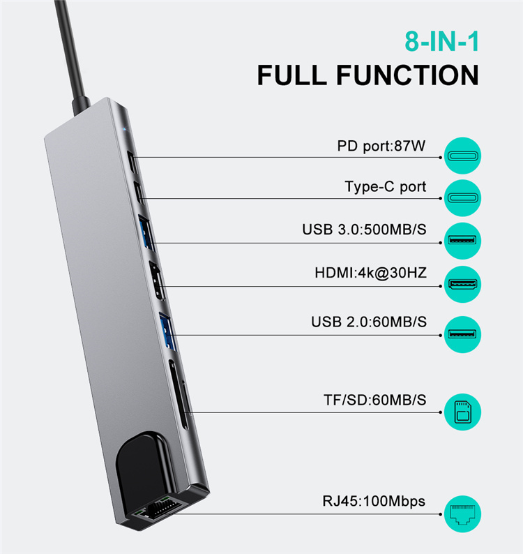 Compact 8-in-1 USB-C Multiport Adapter 2