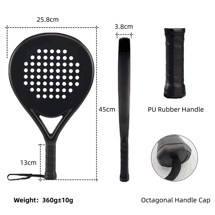 Three-Shape Fiberglass Padel Tennis Racket 4