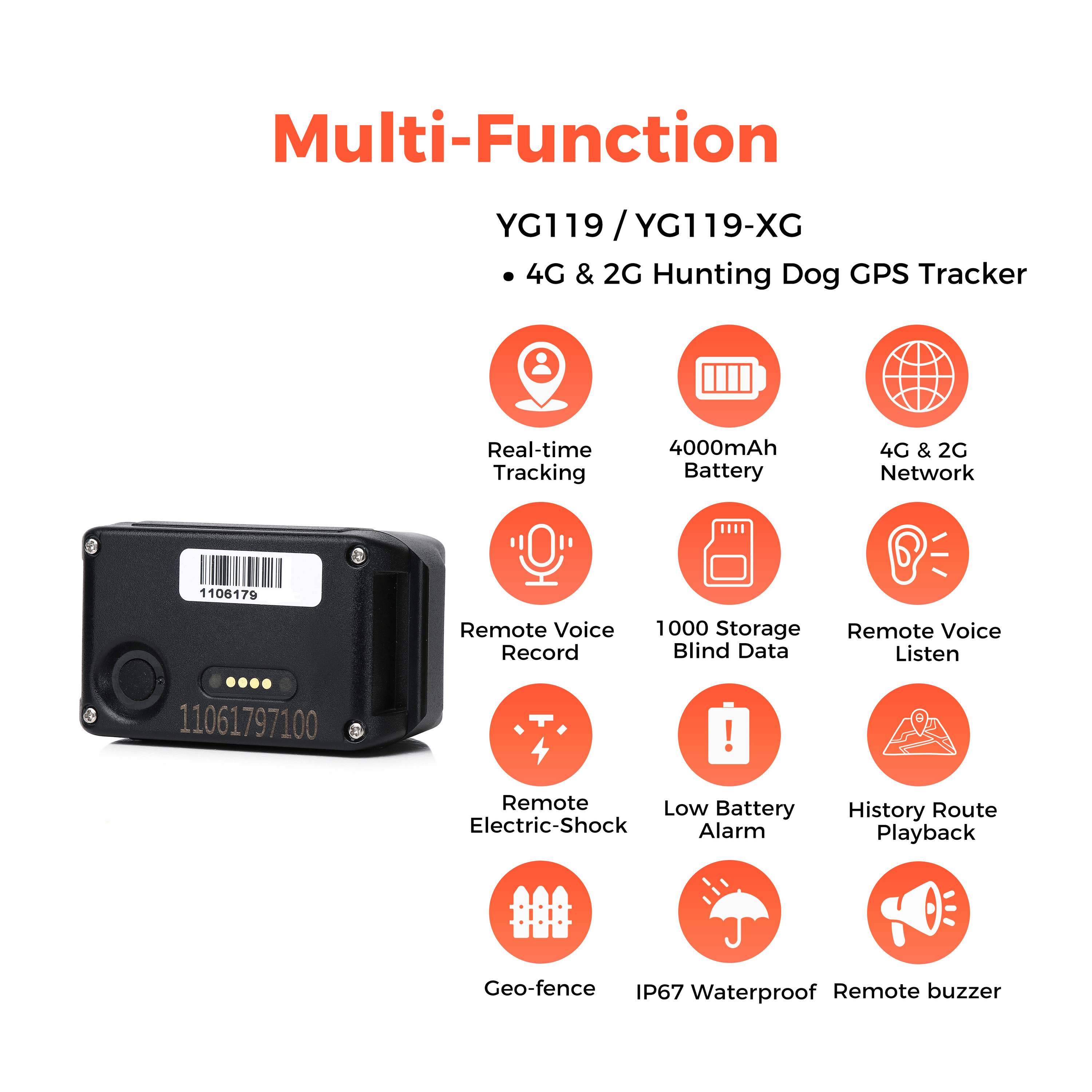 4G GPS Tracker Collar IP67 with Listen Feature 2