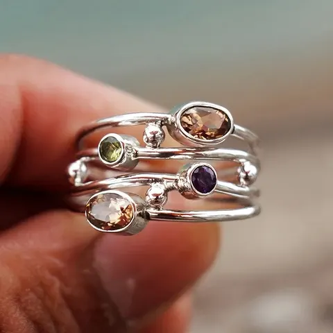 Bohemian Zirconia Statement Ring for Women