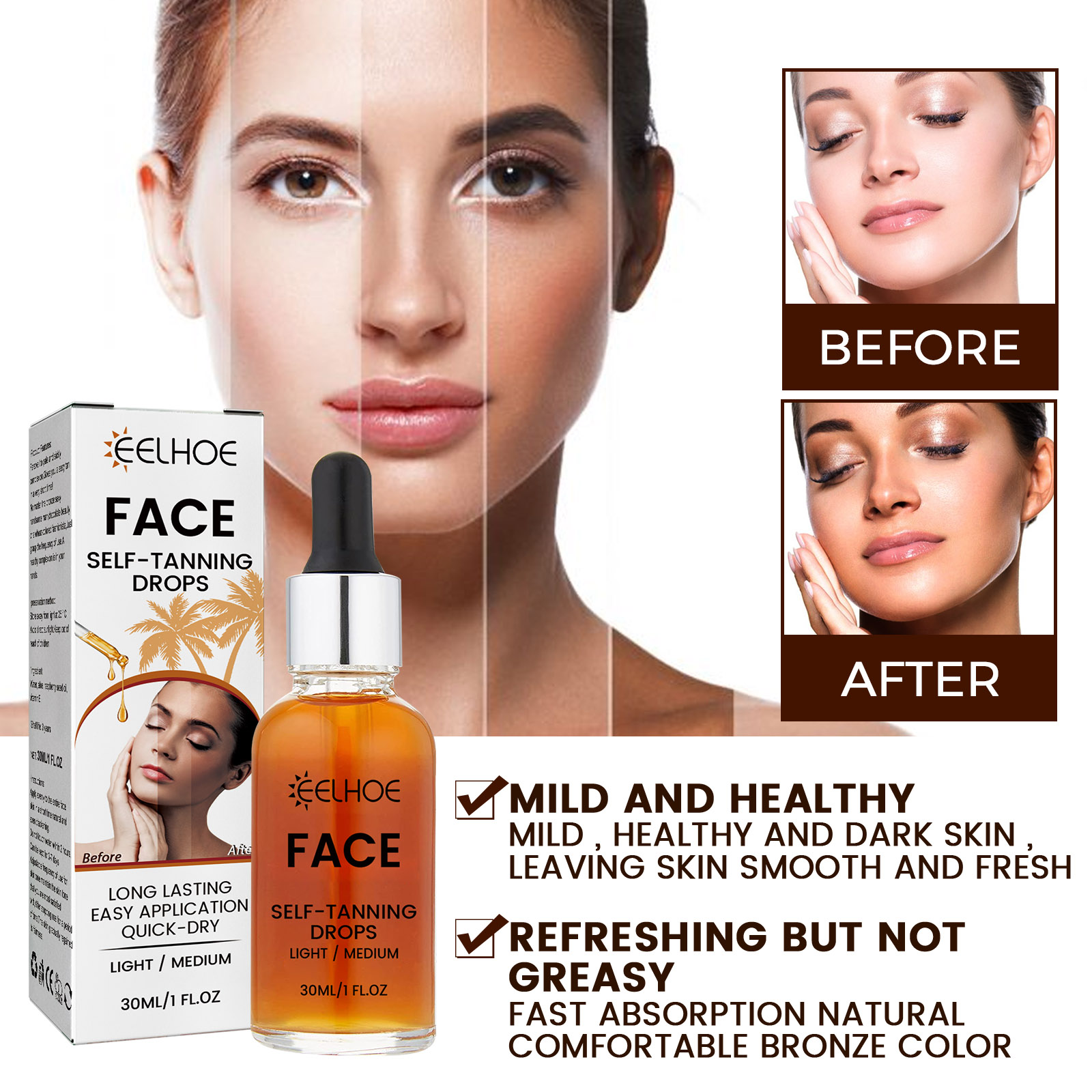 EELHOE Facial Tanning Essence For Achieving A Natural