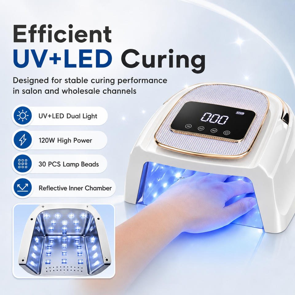 Cordless Rechargeable UV LED Nail Lamp 120W Wireless 2
