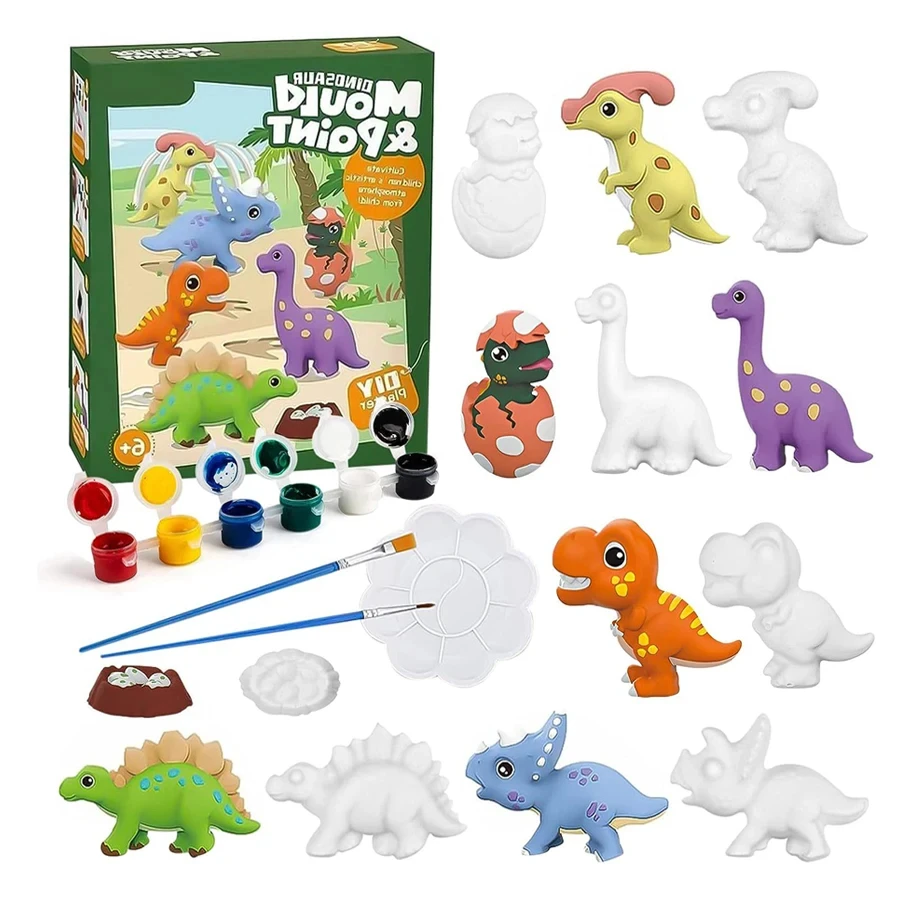 Kunst- und Bastelset Malset Unbemalt DIY Dinosaurier Weltraumprojekte 2