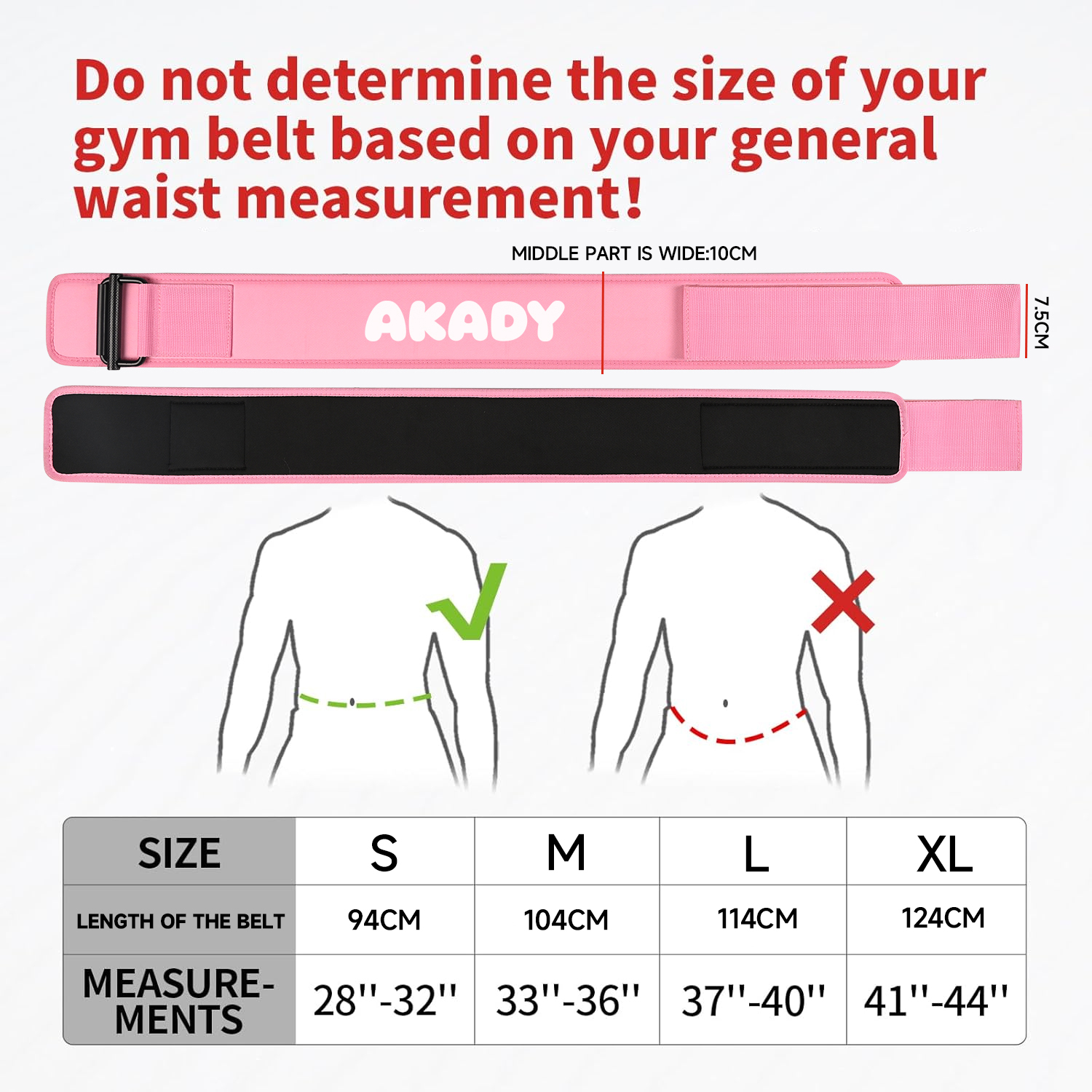 AKADY Quick Locking Soft Weight Lifting Belt Unisex 4