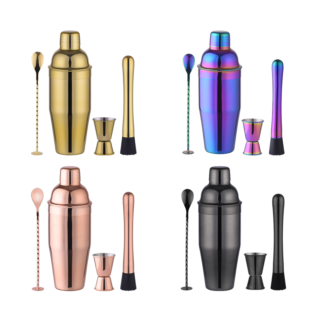 4-teiliges Luxus-Metall-Martini-Set 700 ml