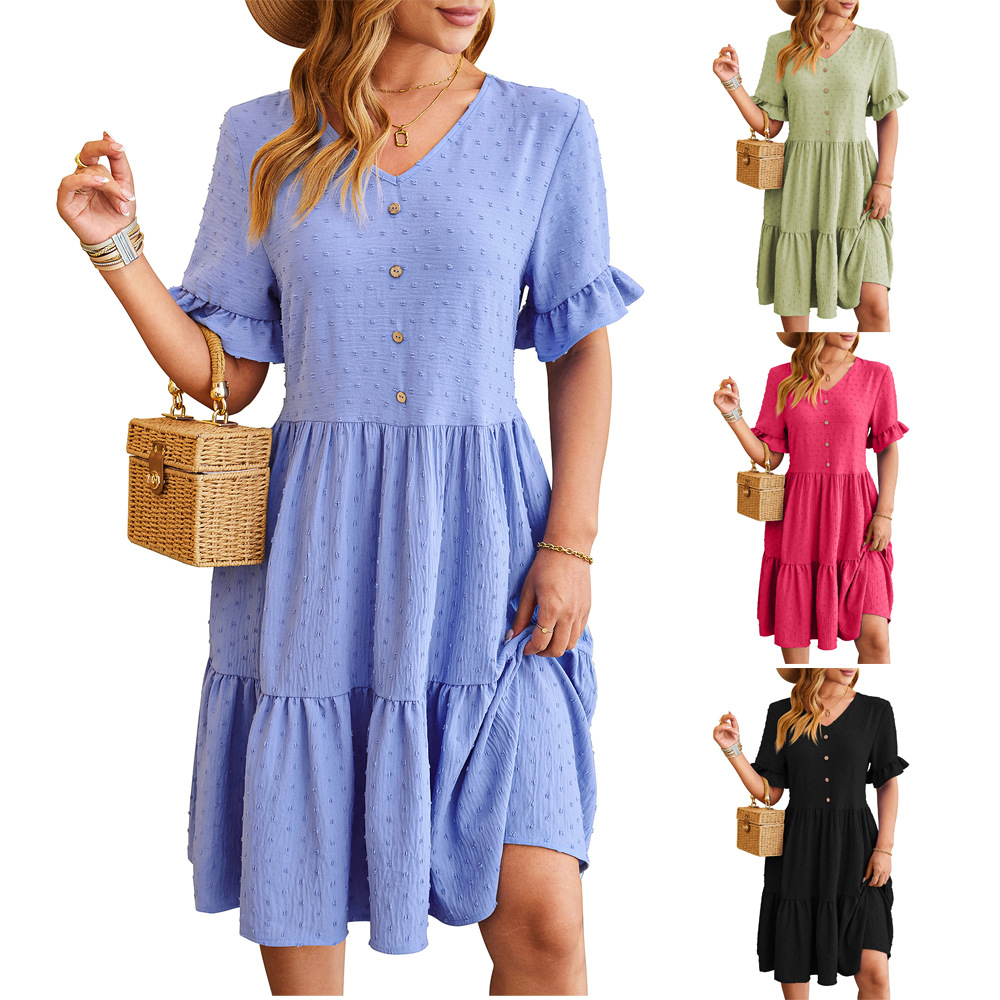 Kurzarmkleid mit Volants