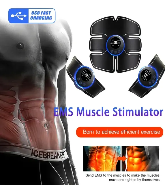 USB Rechargeable Abdominal Muscle Stimulator with Arm Patches 4