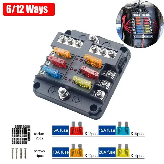 Car Fuse Box Holder with Warning Light 2