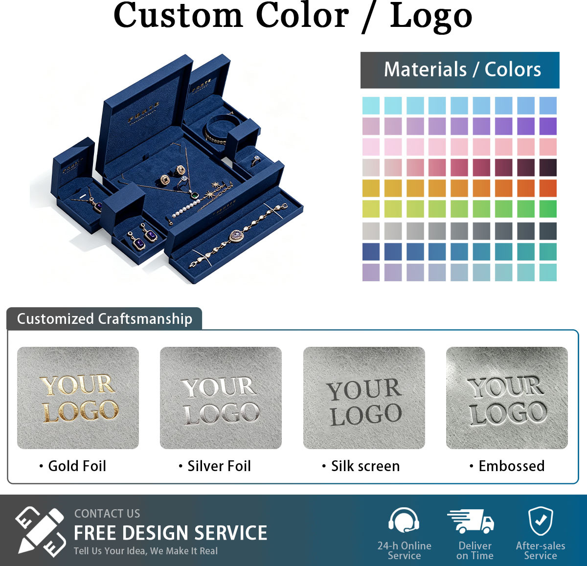Blue Leatherette Ring Jewelry Gift Box 4