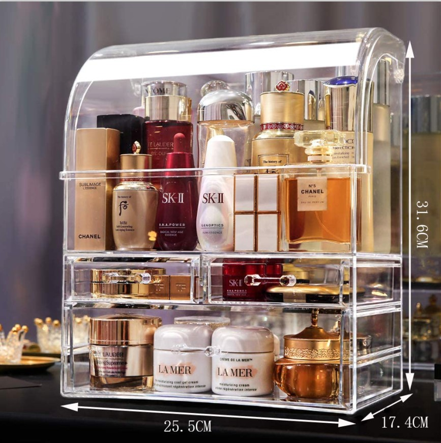 Large Layered Round Acrylic Makeup Organizer 2