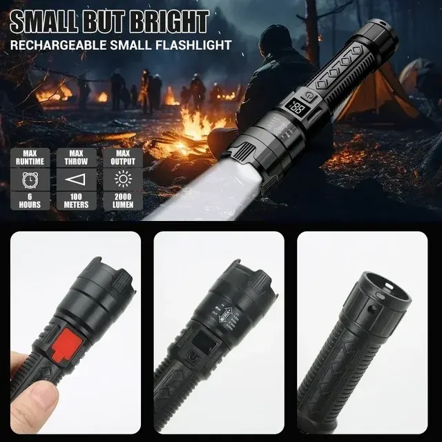 Tactical LED Flashlight with Zoom 4