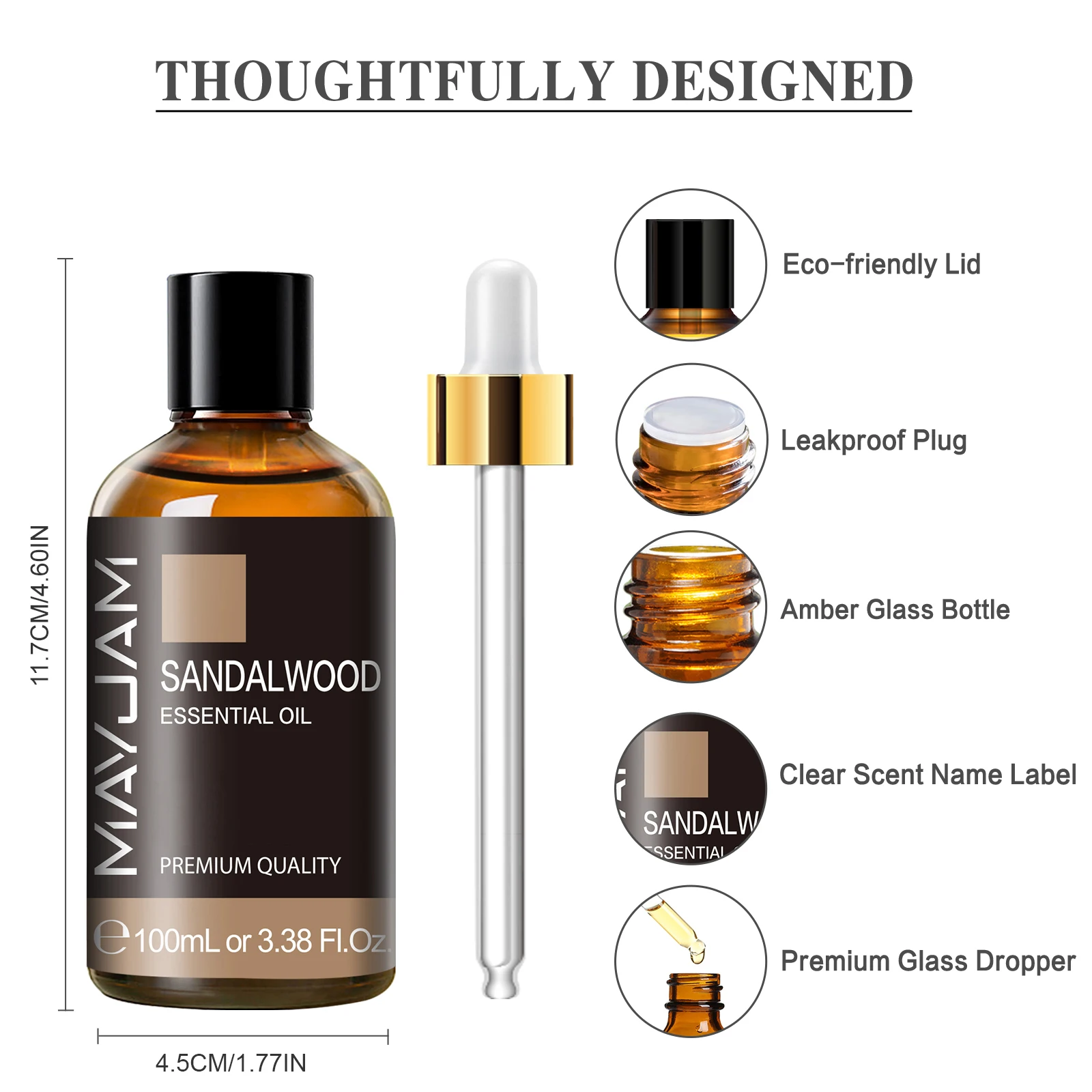 MAYJAM 1 Stück 100 ml Ätherisches Öl mit 4