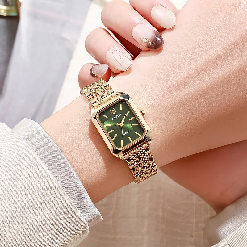 Luxus Frauen Uhren Mode Rechteck Damen Stahl Band 3