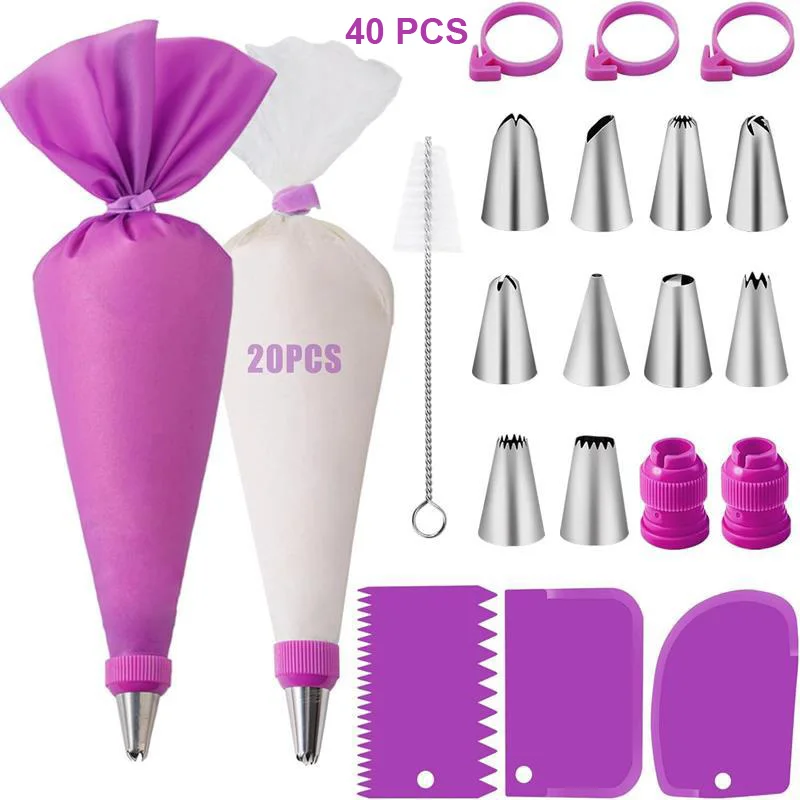 Set aus Silikon-Spritzbeuteln und Spitzen für Kuchen DIY-Dekorationsset