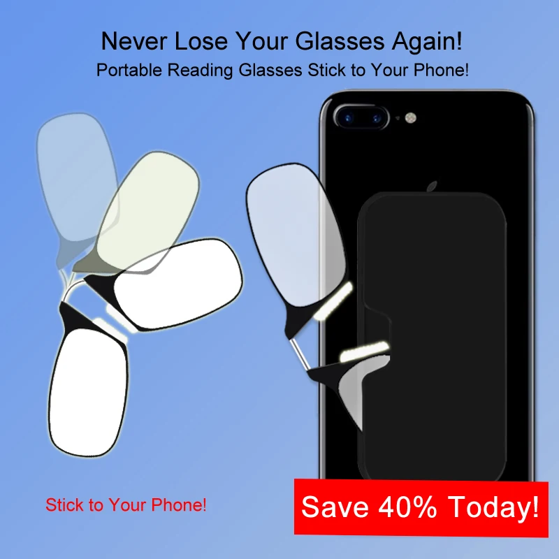 Transparent Nose Clip Reading Glasses with Case 2