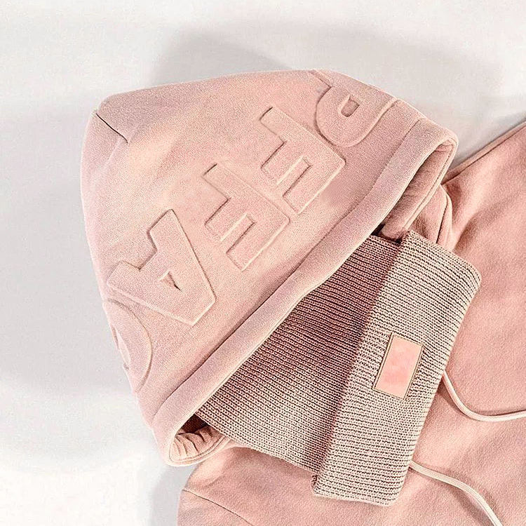 Oversized Fleece Hoodie with 3D Embossing 3