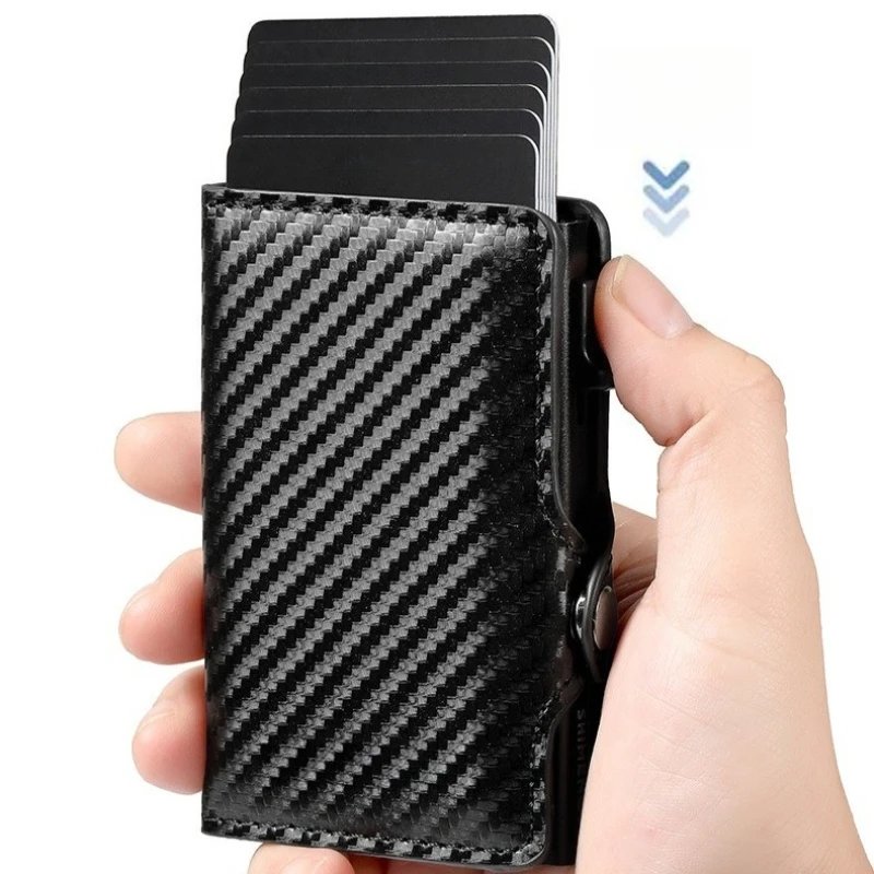 RFID Anti-Scan Kartenhalter Kohlefaser Herren Slim Wallet Tragbarer 2
