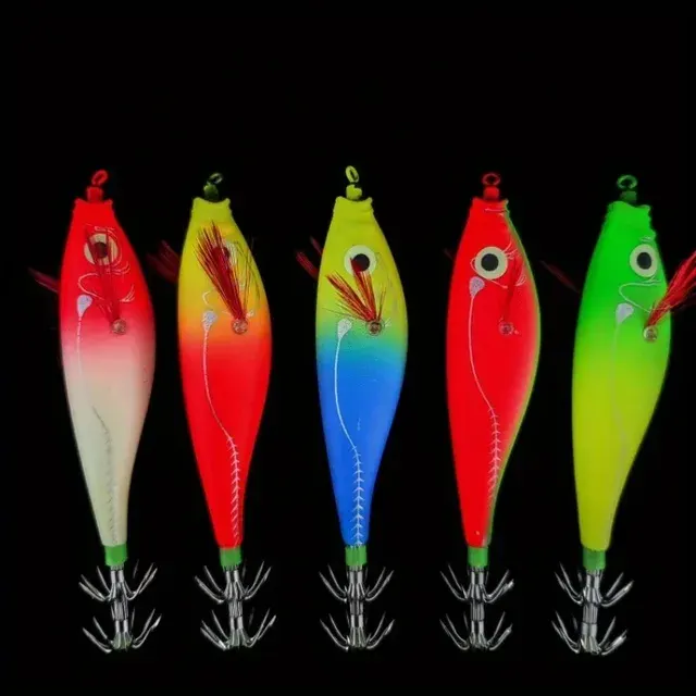 Glowing Horizontal Squid Jigs 4-Pack 3