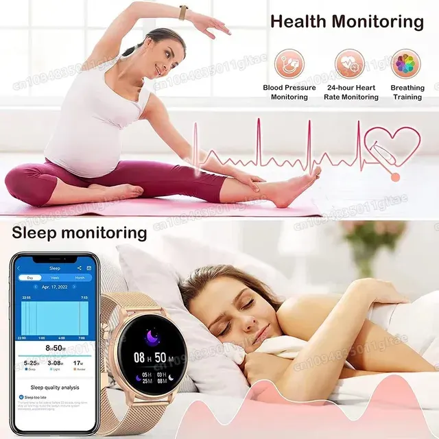 Bluetooth-Smartwatch für Damen und Herren, Fitness 4