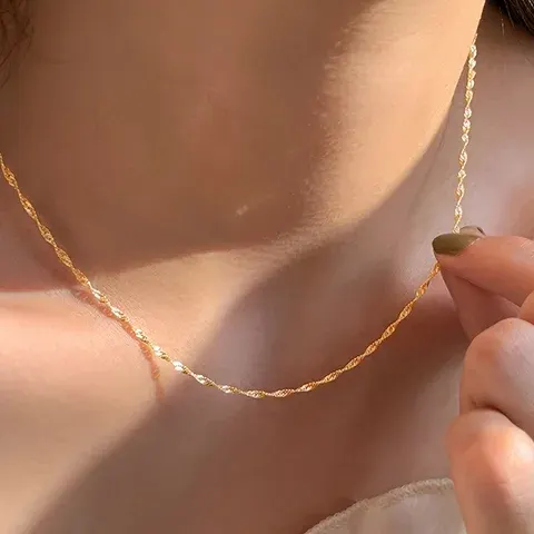 Gold-Plated Stainless Steel Delicate Collarbone Necklace